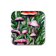 Charm Of The Toadstool Rubber Coaster (square) by GardenOfOphir