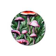 Charm Of The Toadstool Rubber Coaster (round) by GardenOfOphir