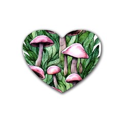 Charm Of The Toadstool Rubber Coaster (heart) by GardenOfOphir