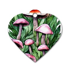 Charm Of The Toadstool Dog Tag Heart (one Side) by GardenOfOphir