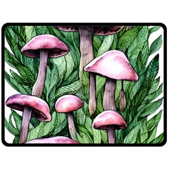 Charm Of The Toadstool One Side Fleece Blanket (large) by GardenOfOphir