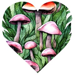 Charm Of The Toadstool Wooden Puzzle Heart by GardenOfOphir