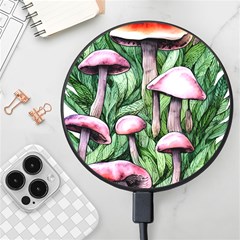 Charm Of The Toadstool Wireless Fast Charger(black) by GardenOfOphir