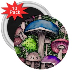 Necromancy Of The Mushroom 3  Magnets (10 pack) 