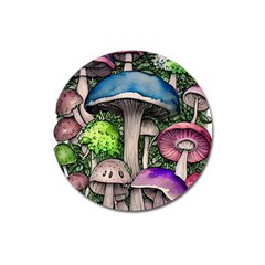 Necromancy Of The Mushroom Magnet 3  (round) by GardenOfOphir