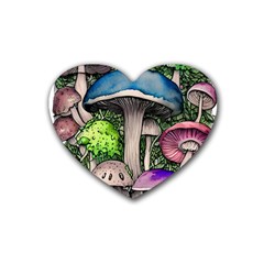 Necromancy Of The Mushroom Rubber Heart Coaster (4 pack)