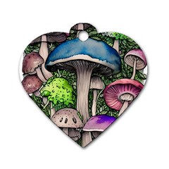 Necromancy Of The Mushroom Dog Tag Heart (Two Sides)