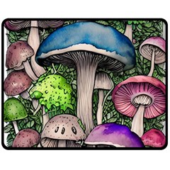 Necromancy Of The Mushroom One Side Fleece Blanket (Medium)