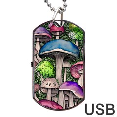 Necromancy Of The Mushroom Dog Tag USB Flash (One Side)