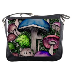 Necromancy Of The Mushroom Messenger Bag by GardenOfOphir