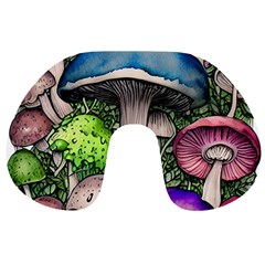 Necromancy Of The Mushroom Travel Neck Pillow by GardenOfOphir