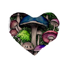 Necromancy Of The Mushroom Standard 16  Premium Flano Heart Shape Cushions by GardenOfOphir