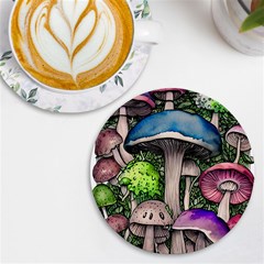 Necromancy Of The Mushroom UV Print Round Tile Coaster