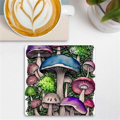 Necromancy Of The Mushroom Uv Print Square Tile Coaster  by GardenOfOphir