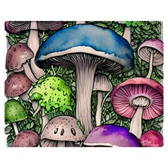 Necromancy Of The Mushroom One Side Premium Plush Fleece Blanket (Medium)