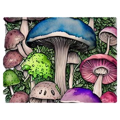 Necromancy Of The Mushroom One Side Premium Plush Fleece Blanket (Extra Small)