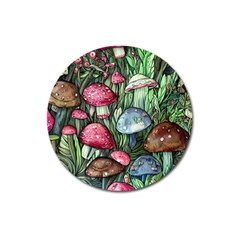 Magicians  Mushrooms Magnet 3  (round) by GardenOfOphir