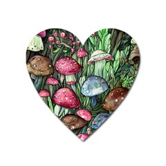 Magicians  Mushrooms Heart Magnet by GardenOfOphir