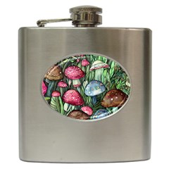 Magicians  Mushrooms Hip Flask (6 Oz) by GardenOfOphir