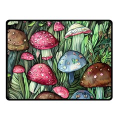 Magicians  Mushrooms One Side Fleece Blanket (small) by GardenOfOphir