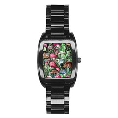 Magicians  Mushrooms Stainless Steel Barrel Watch by GardenOfOphir