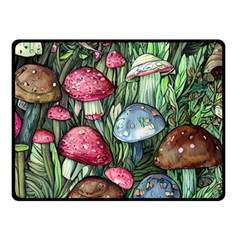 Magicians  Mushrooms Fleece Blanket (small) by GardenOfOphir