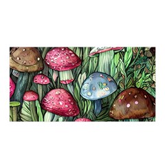 Magicians  Mushrooms Satin Wrap 35  X 70  by GardenOfOphir