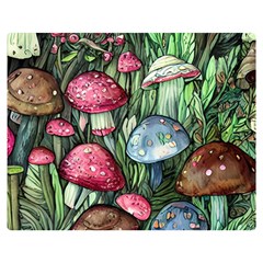 Magicians  Mushrooms One Side Premium Plush Fleece Blanket (medium) by GardenOfOphir