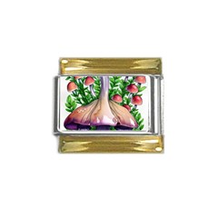 Conjuring Charm Of The Mushrooms Gold Trim Italian Charm (9mm) by GardenOfOphir