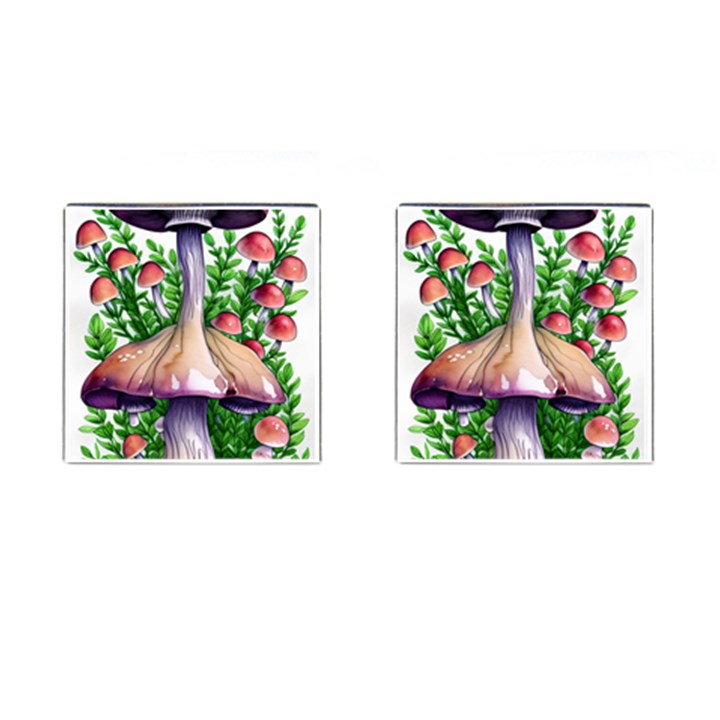 Conjuring Charm Of The Mushrooms Cufflinks (Square)