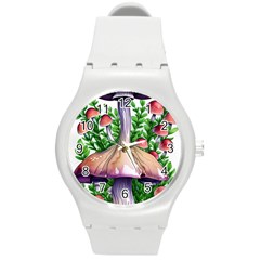 Conjuring Charm Of The Mushrooms Round Plastic Sport Watch (m) by GardenOfOphir