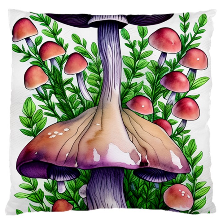 Conjuring Charm Of The Mushrooms Large Premium Plush Fleece Cushion Case (Two Sides)