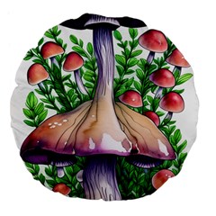 Conjuring Charm Of The Mushrooms Large 18  Premium Flano Round Cushions by GardenOfOphir