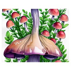 Conjuring Charm Of The Mushrooms One Side Premium Plush Fleece Blanket (medium) by GardenOfOphir