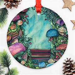 Sorcery And Spellwork With Mushrooms Ornament (round) by GardenOfOphir