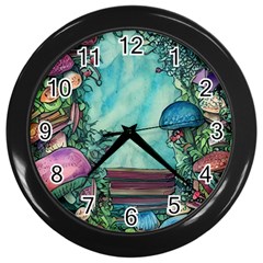 Sorcery And Spellwork With Mushrooms Wall Clock (black) by GardenOfOphir