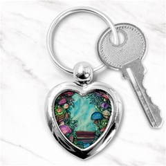 Sorcery And Spellwork With Mushrooms Key Chain (heart) by GardenOfOphir