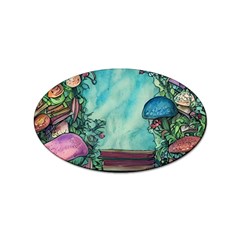 Sorcery And Spellwork With Mushrooms Sticker (oval) by GardenOfOphir