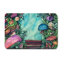 Sorcery And Spellwork With Mushrooms Small Doormat by GardenOfOphir