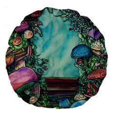 Sorcery And Spellwork With Mushrooms Large 18  Premium Round Cushions