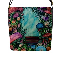 Sorcery And Spellwork With Mushrooms Flap Closure Messenger Bag (l) by GardenOfOphir