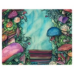 Sorcery And Spellwork With Mushrooms Premium Plush Fleece Blanket (medium) by GardenOfOphir