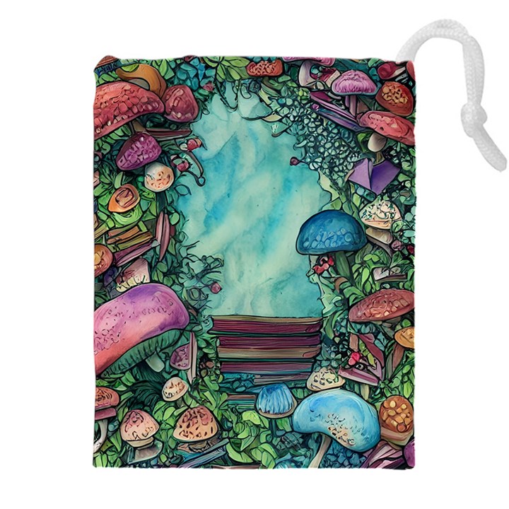 Sorcery And Spellwork With Mushrooms Drawstring Pouch (5XL)