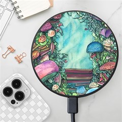 Sorcery And Spellwork With Mushrooms Wireless Fast Charger(black) by GardenOfOphir