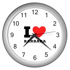 I Love Barbara Wall Clock (silver)