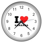 I love barbara Wall Clock (Silver) Front