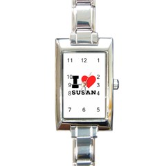 I Love Susan Rectangle Italian Charm Watch by ilovewhateva