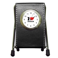 I Love Susan Pen Holder Desk Clock by ilovewhateva