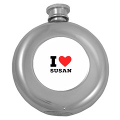 I Love Susan Round Hip Flask (5 Oz) by ilovewhateva