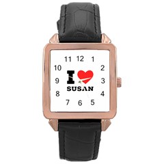 I Love Susan Rose Gold Leather Watch  by ilovewhateva